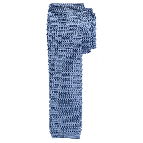 Błękitny jedwabny krawat z dzianiny (knit)