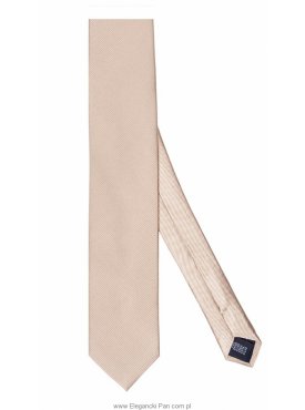 Beżowy krawat jedwabny, wąski 6,5cm