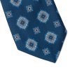 Granatowy krawat jedwabny wzór rozeta VAN THORN 2