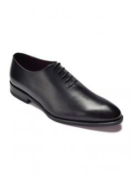 Eleganckie czarne skórzane buty męskie typu lotniki Borgioli
