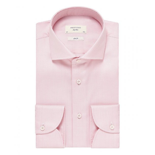 Elegancka różowa koszula Profuomo Sky Blue z włoskim kołnierzykiem, slim fit