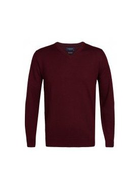 Elegancki bordowy sweter Prufuomo z delikatnej wełny merynosów