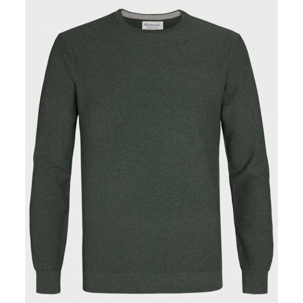 Zielony sweter / pulower o-neck z bawełny 