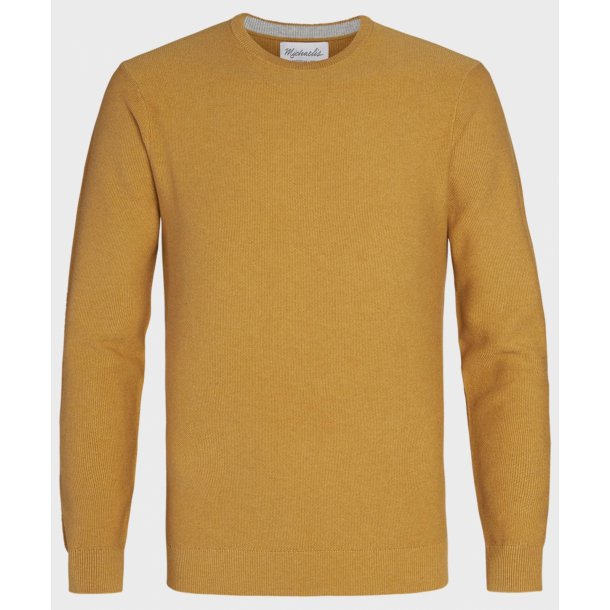 Żółty sweter / pulower o-neck z bawełny 