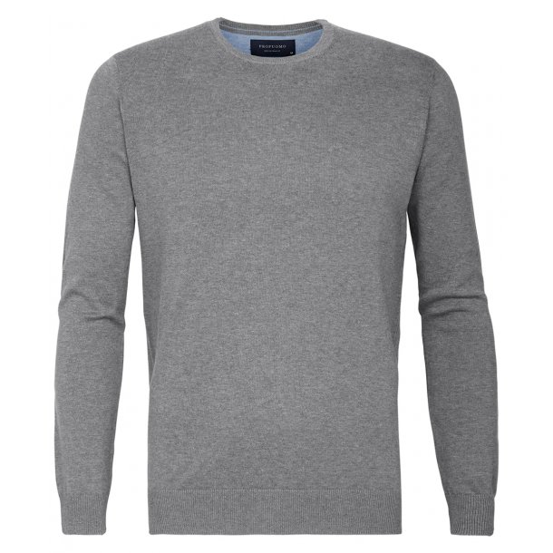 Szary sweter / pulower o-neck z bawełny PIMA 