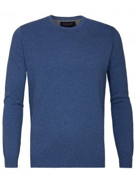 Niebieski sweter  /  pulower o-neck z bawełny PIMA 