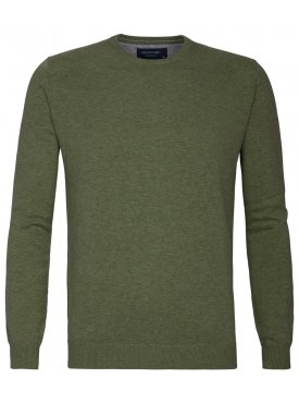 Zielony sweter  /  pulower o-neck z bawełny PIMA 