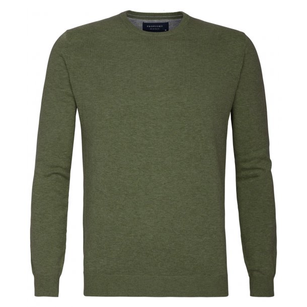 Zielony sweter / pulower o-neck z bawełny PIMA 