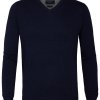 Granatowy sweter / pulower V-neck z bawełny PIMA 