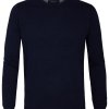 Granatowy sweter / pulower o-neck z bawełny PIMA 