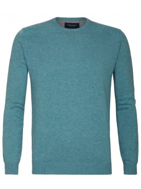 Turkusowy sweter  /  pulower o-neck z bawełny PIMA 
