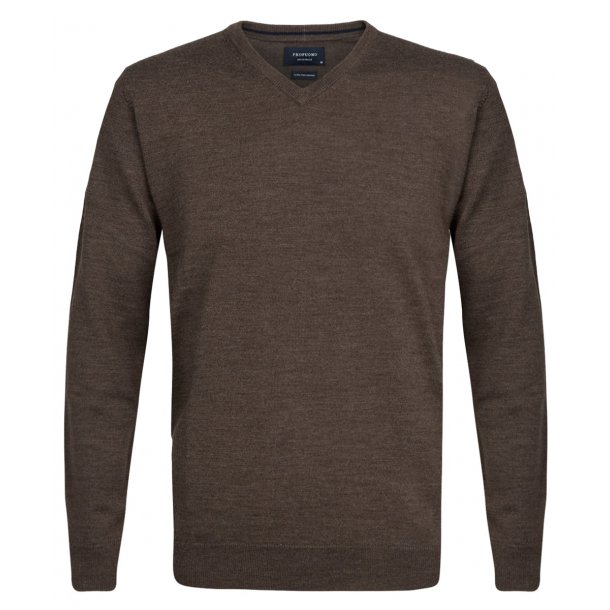 Elegancki jasnobrązowy sweter Prufuomo z delikatnej wełny merynosów