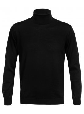 Czarny sweter wełniany golf