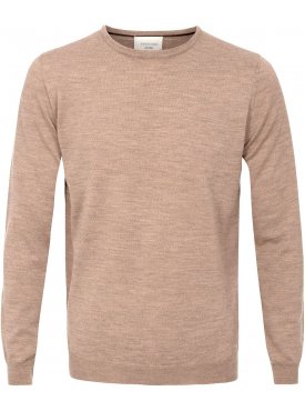 Sweter  /  pulower O-neck z wełny z merynosów beżowy