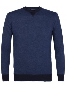 Elegancki niebieski sweter z grubym ściągaczem