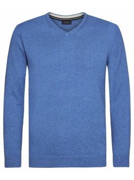 Niebieski sweter męski z bawełny organicznej