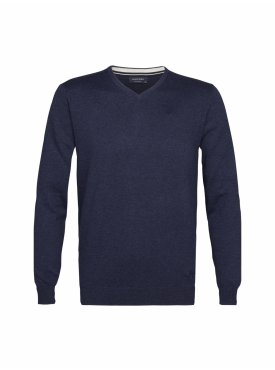 Granatowy sweter męski z bawełny organicznej