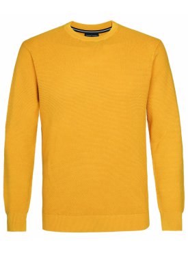 Żółty sweter męski z 100% bawełny