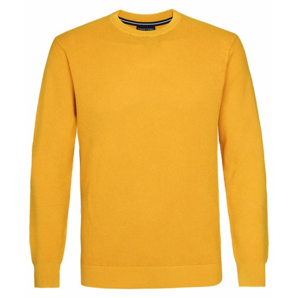 Żółty sweter męski dekolt w serel