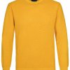 Żółty sweter męski dekolt w serel