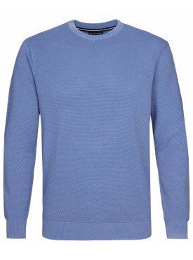Niebieski sweter męski z 100% bawełny