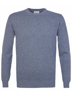 Niebieski melanżowy sweter z grubej dzianiny Profuomo