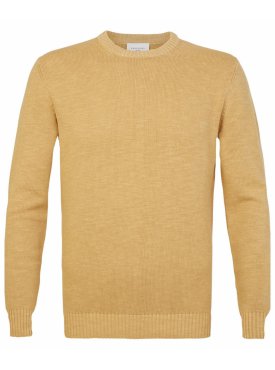 Żółty melanżowy sweter z grubej dzianiny Profuomo