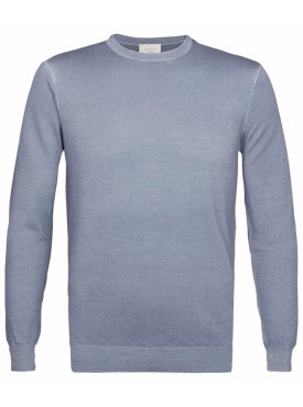 Niebieski sweter męski z wełny merino