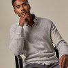 Stylizacje Jasnoszary sweter męski w serek 100% wełna merino