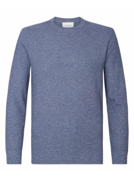 Sweter męski 100% bawełna niebieski melanż