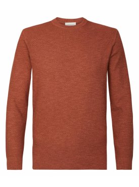 Sweter męski 100% bawełna miedziany melanż