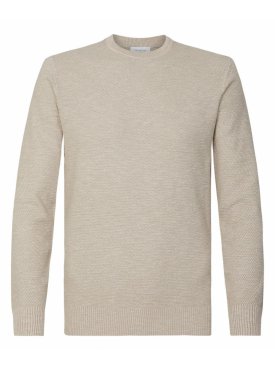 Sweter męski 100% bawełna beżowy melanż