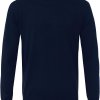 Sweter / pulower O-neck z wełny z merynosów granatowy
