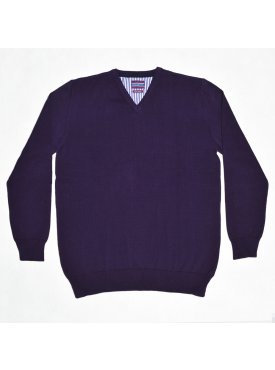 Ciemnofioletowy sweter bawełniany męski