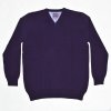 Ciemnofioletowy sweter bawełniany męski