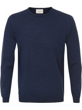 Sweter  /  pulower o-neck z wełny z merynosów w kolorze jeansu