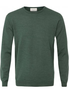 Sweter  /  pulower o-neck z wełny z merynosów zielony