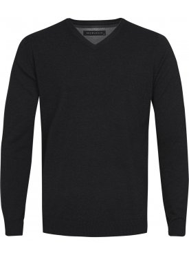 Czarny sweter  /  pulower v-neck z bawełny 