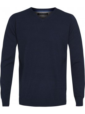 Granatowy bawełniany sweter / pulower v-neck