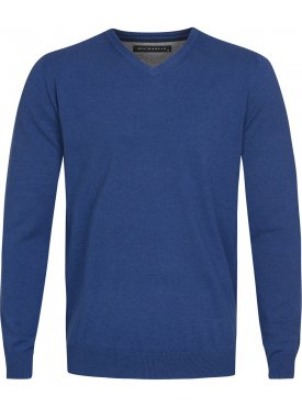 Niebieski sweter  /  pulower v-neck z bawełny 