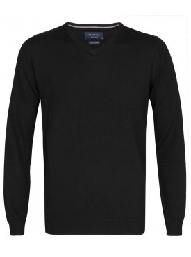 Elegancki czarny sweter Prufuomo z delikatnej wełny merynosów
