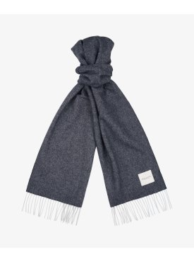 Granatowy (navy) ciepły szal z jagnięcej wełny Profuomo 