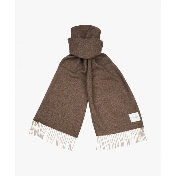 brązowy szal profuoma 100 wełna jagnięca