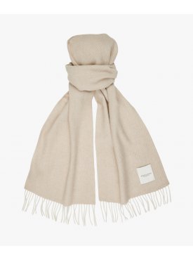 Beżowy ciepły szal z jagnięcej wełny Profuomo 