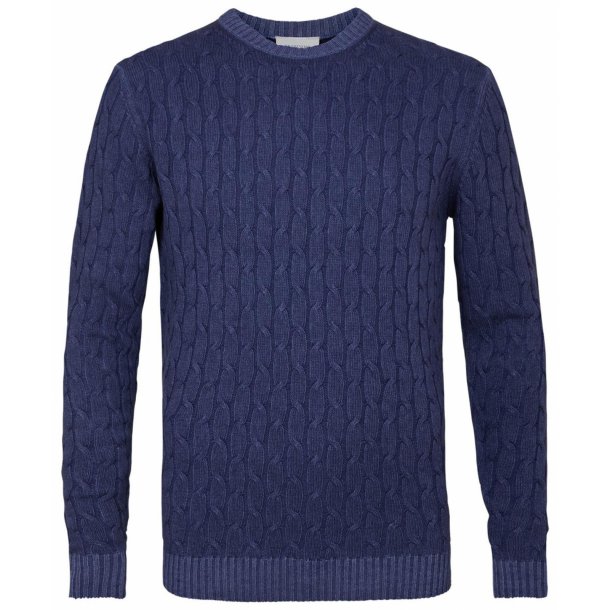 Sweter z fakturą niebieski