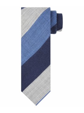  Wełniany krawat w ukośne niebieskie pasy – Profuomo