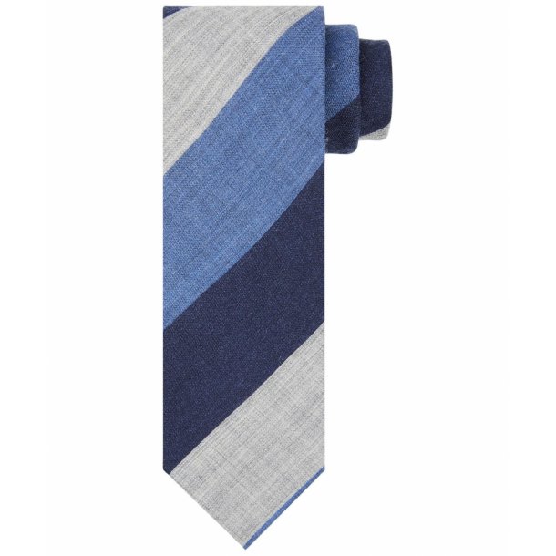  Wełniany krawat w ukośne niebieskie pasy – Profuomo