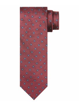 Czerwony krawat jedwabny w granatowy rzucik – Profuomo