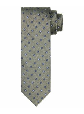Zielony krawat jedwabny w granatowy rzucik – Profuomo