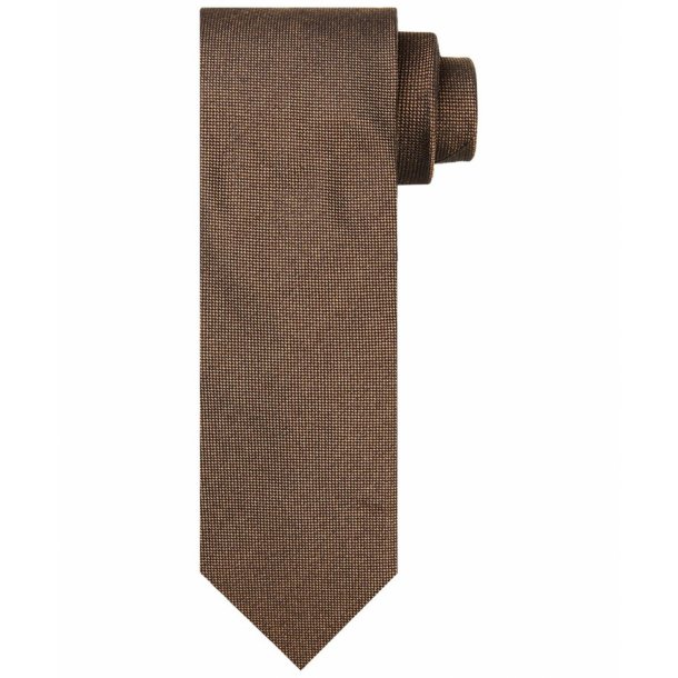 Gładki krawat jedwabny w odcieniu brązowym – Profuomo